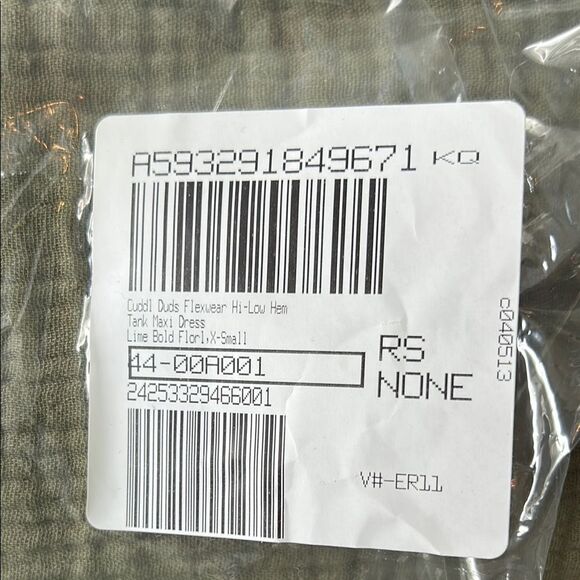 Cuddl Duds Flexwear Hi-Low Hem Tank Maxi Dress - Lime Green Floral - Picture 2 of 5